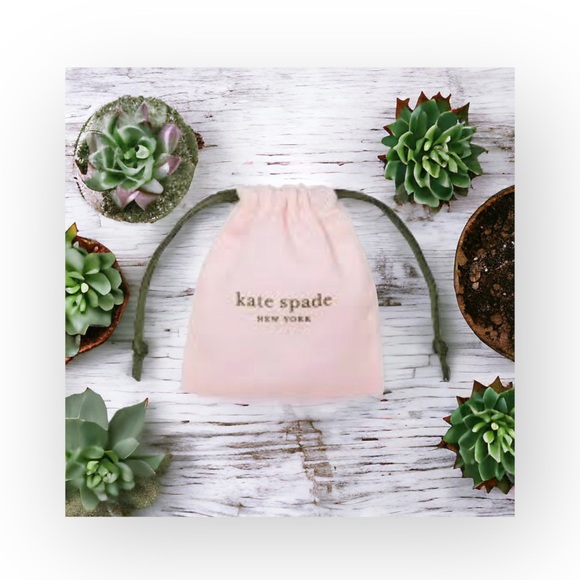 new kate spade  KSNY Small Jewelry Dustbag  Pink + Green  Earrings Necklace - Picture 13 of 14